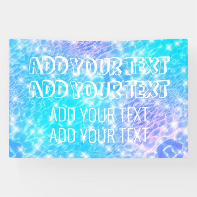 Pool party Summer party Beach party water ripples Banner (Horizontal)