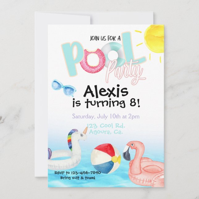 Pool party, Summer Party, Swim party (Front)