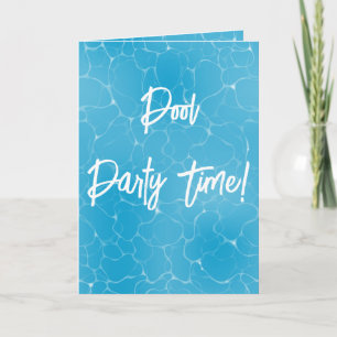 Pool Party Sweet 16 Water Blue Minimalist Bday  Invitation
