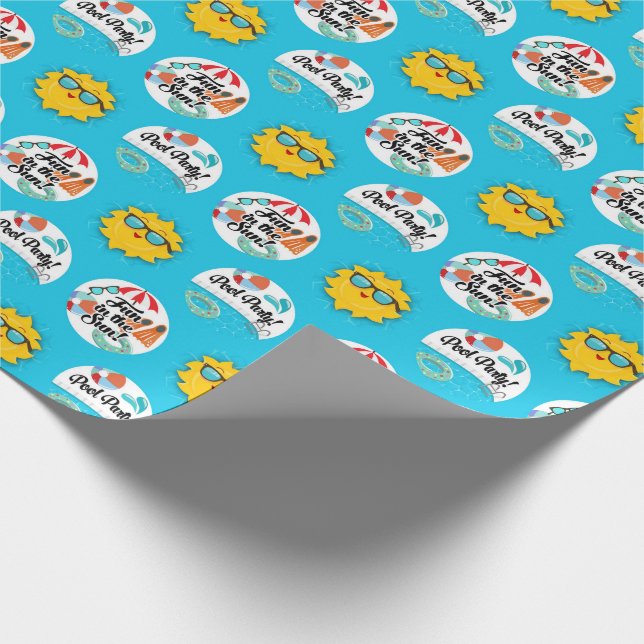 Pool Party - Swimming Birthday Decor Wrapping Paper (Corner)