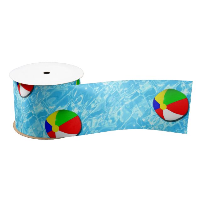 Pool Party Swimming Gift Satin Ribbon (Spool)