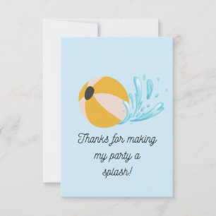 Pool Party Thank You Card