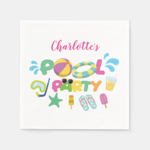 Pool Party Theme Napkin