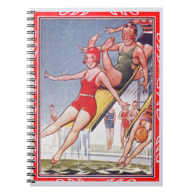 Pool Party Vintage Swimming Summer Notebook (Front)