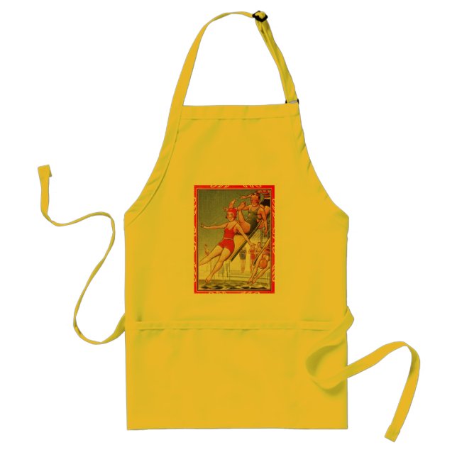 Pool Party Vintage Swimming Summer Standard Apron (Front)