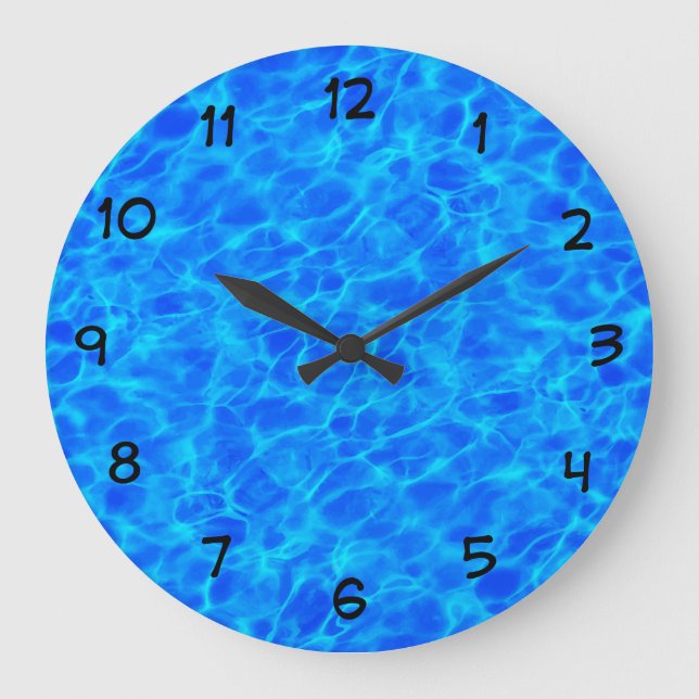 Pool Pation Water Theme Large Clock (Front)