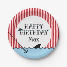 Pool Pirate Party Paper Plate