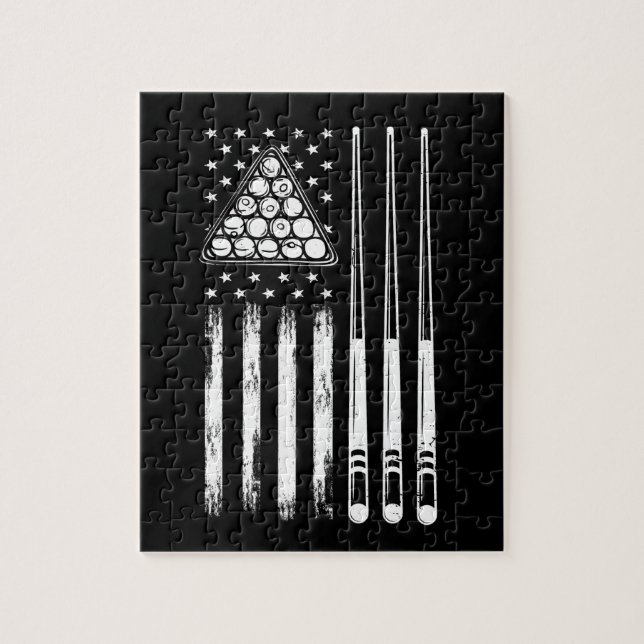 Pool Player American Flag Jigsaw Puzzle (Vertical)