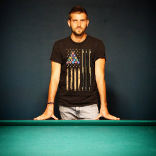 Pool Player American Flag T-Shirt