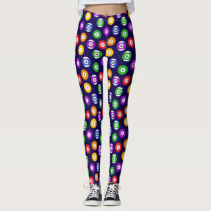 Pool Player Billiard Balls Pattern Leggings