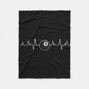 Pool Players Heartbeat Art Billiards Clothing 8 Ba Fleece Blanket