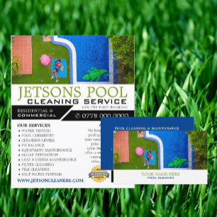 Pool Portrait, Swimming Pool Cleaning Service Business Card