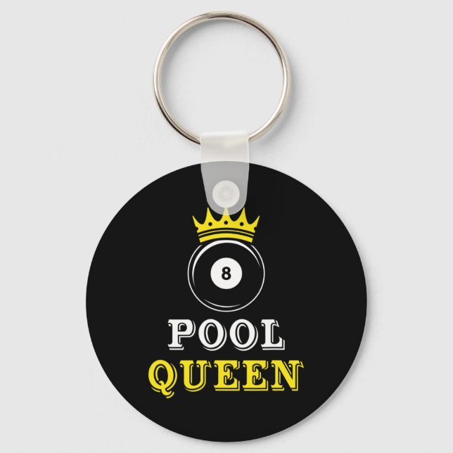 Pool Queen Billiards Pool Snooker Player Gift  Key Ring (Front)