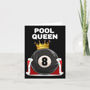 Pool Queen Girls Pool Womens Billiards Pool  Card