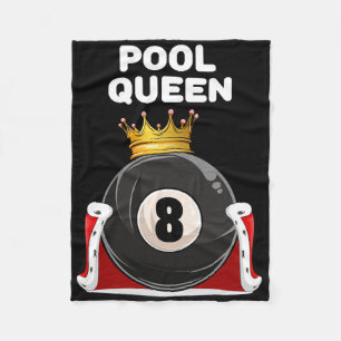 Pool Queen Girls Pool Womens Billiards Pool  Fleece Blanket