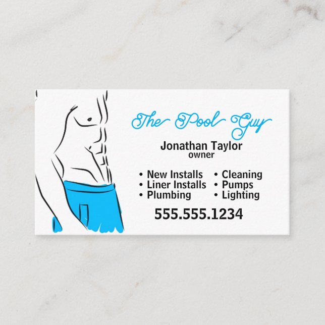 Pool Repairman Business Card (Front)
