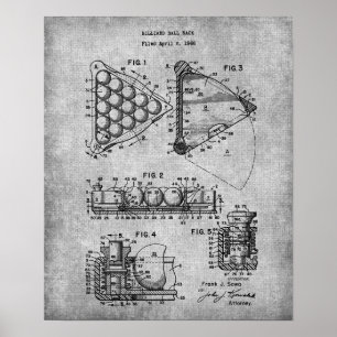 Pool Room Decor Print 9 Billiards Ball Rack
