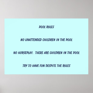 Pool Rules Poster