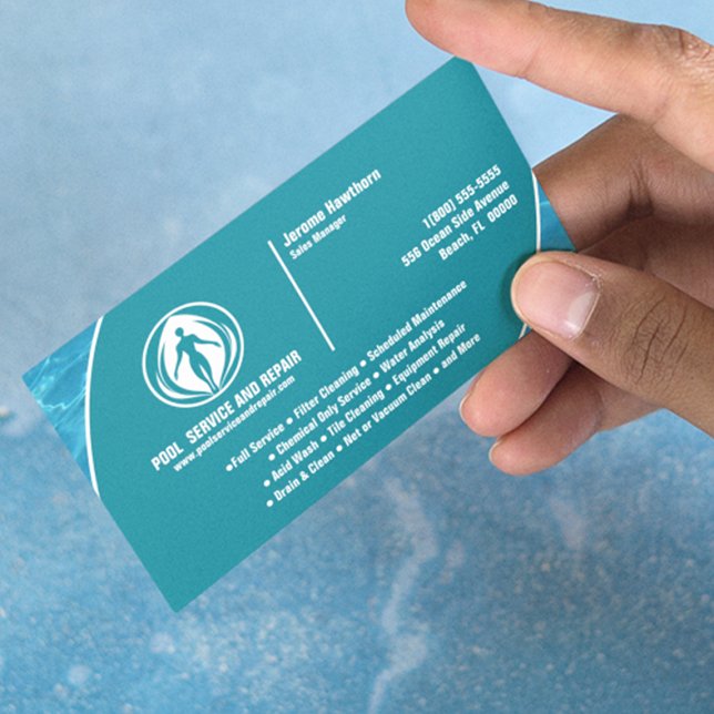 Pool Service and Repair Business Card (Creator Uploaded)