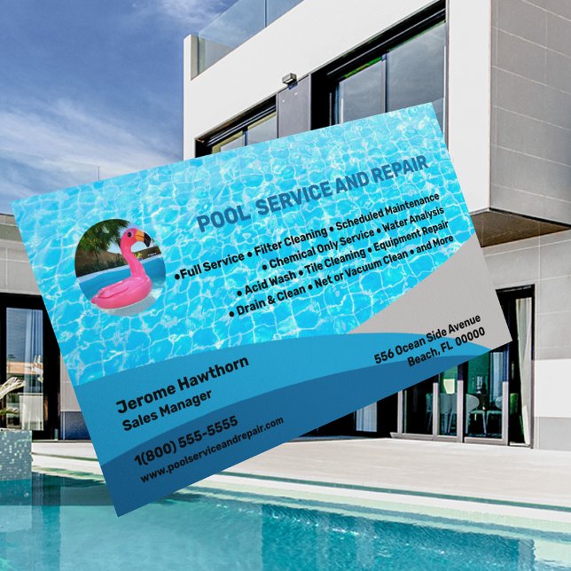 Pool Service and Repair Business Card (Creator Uploaded)