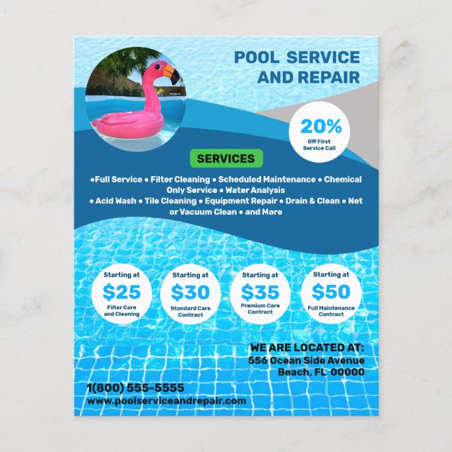 Pool Service and Repair Flyer (Front)