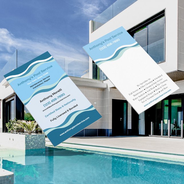 Pool Service Company Business Card (Creator Uploaded)
