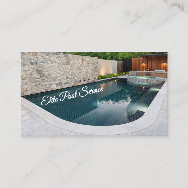 Pool Service CUSTOMIZABLE Business Card (Front)