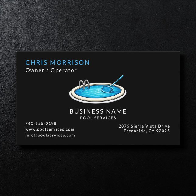 Pool Services Business Card (Creator Uploaded)
