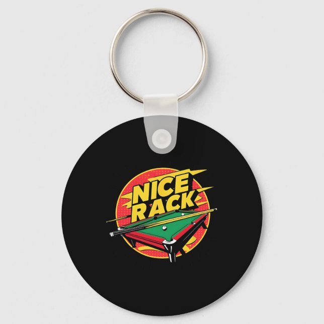 Pool Shark Billiards Nice Rack Funny Puns 8 Ball B Key Ring (Front)