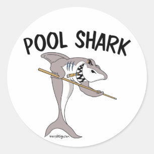 Pool Shark Classic Round Sticker