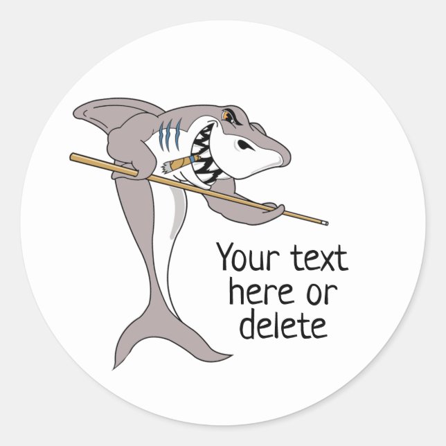 Pool Shark Custom Text Classic Round Sticker (Front)