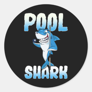 Pool Shark Funny Pool Billiards Player Classic Round Sticker