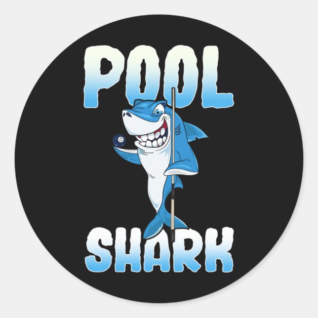 Pool Shark Funny Pool Billiards Player  Classic Round Sticker (Front)
