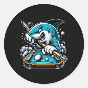 Pool Shark Funny Pool Player Billiards Billiard 8- Classic Round Sticker