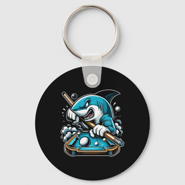 Pool Shark Funny Pool Player Billiards Billiard 8- Key Ring (Front)