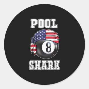 Pool Shark Jersey Cool Gift Top Bar Billiards Classic Round Sticker