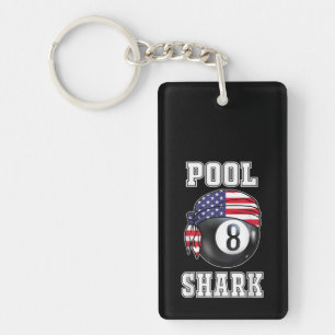 Pool Shark Jersey Cool Gift Top Bar Billiards Key Ring