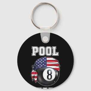 Pool Shark Jersey Cool Gift Top Bar Billiards Key Ring