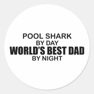 Pool Shark World's Best Dad by Night Classic Round Sticker