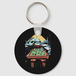 Pool Sharks Shark Billiards Game Key Ring