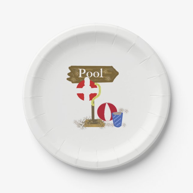 Pool Sign Paper Plate (Front)