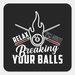 Pool Snooker 8 Ball Billiard Billiards Funny Gift Square Sticker
