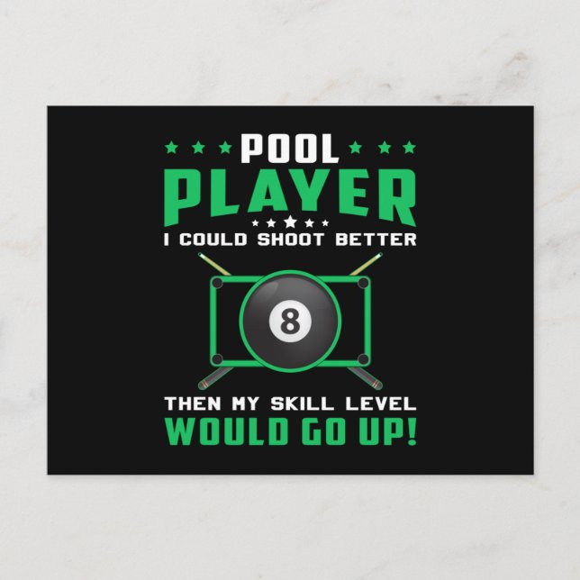 Pool Snooker Billiard 8 Ball Billiards Funny Gift Postcard (Front)