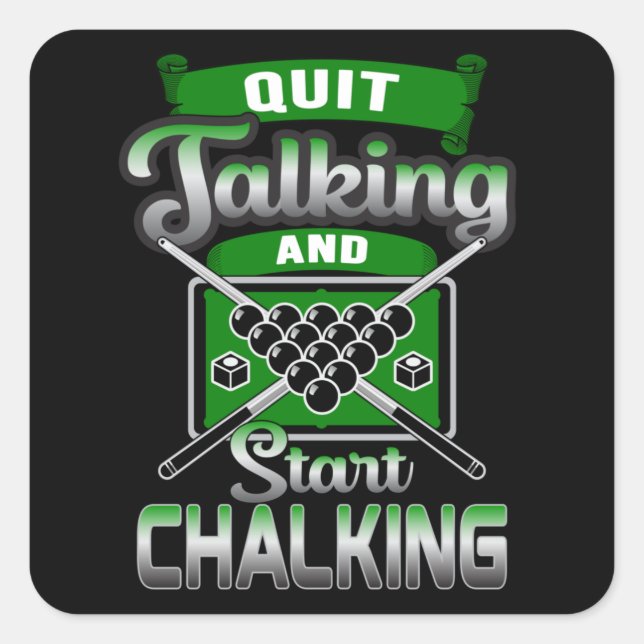 Pool Snooker Billiard 8 Ball Billiards Funny Gift Square Sticker (Front)