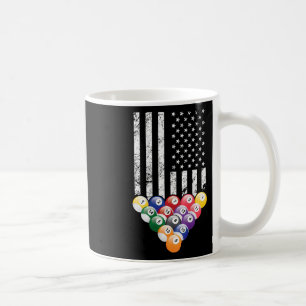 Pool Snooker Billiards Player 8 Ball American Flag Coffee Mug
