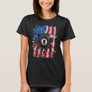 Pool Snooker Billiards Player 8 Ball USA American T-Shirt