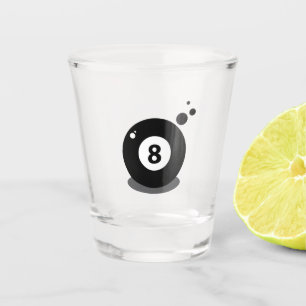 Pool sport game eight ball 8 shot glass