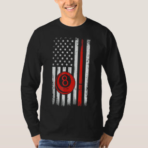 Pool Stick Billiards 8 Ball Vintage Usa American F T-Shirt