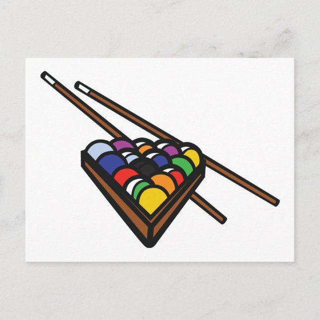 Pool Sticks Postcard (Front)