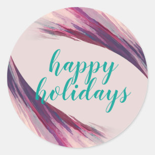 Pool Summer Holiday Burgundy Watercolor Splatter Classic Round Sticker